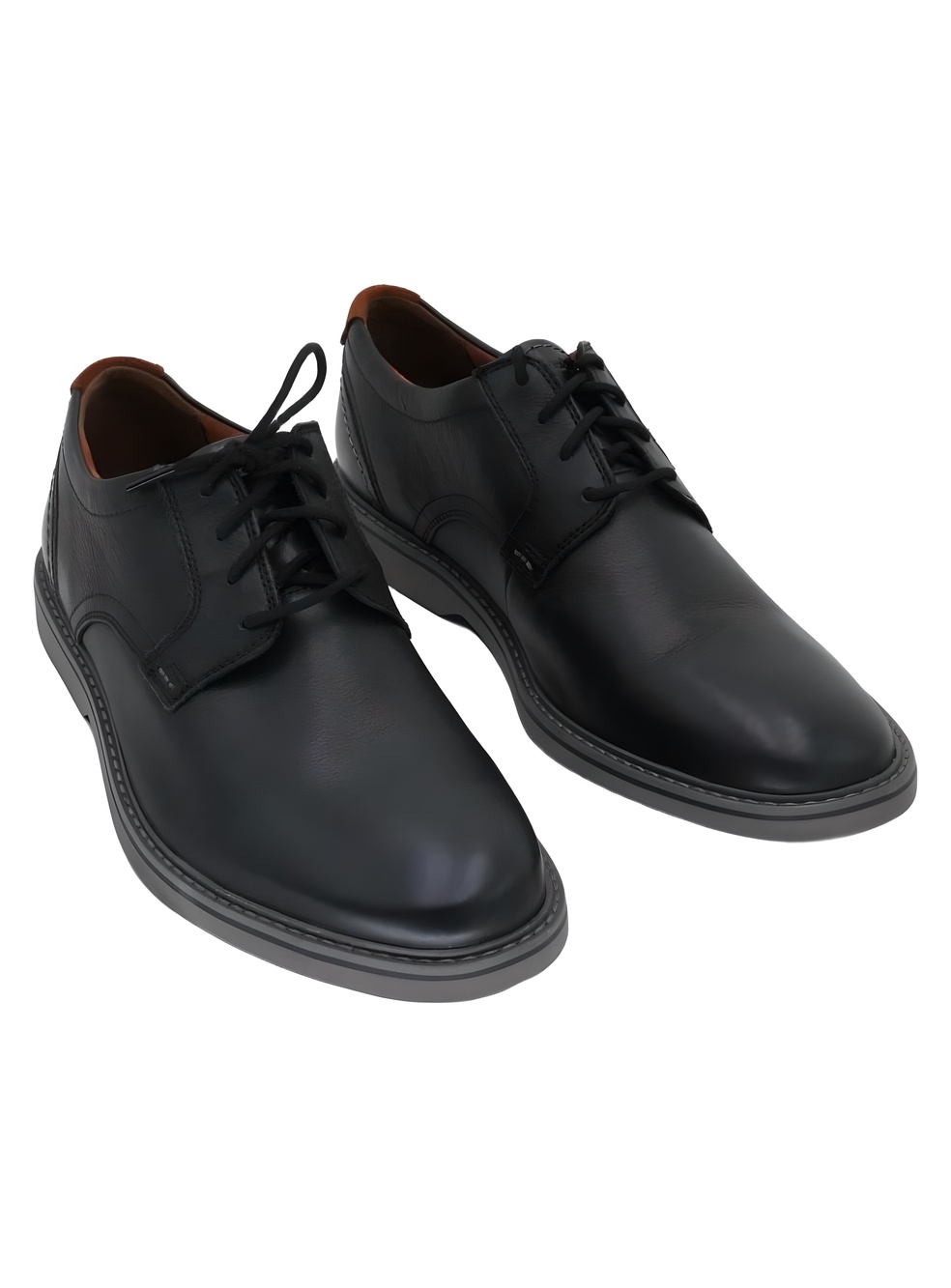 Clarks Mens Radcliff Low Black Leather Plain Toe Derby Shoes Size 11.5M